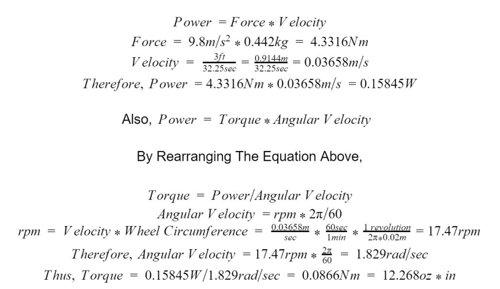 Figure - 4 Torque Calculations